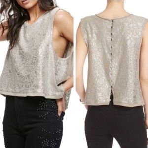 Free People Metallic Crop Top